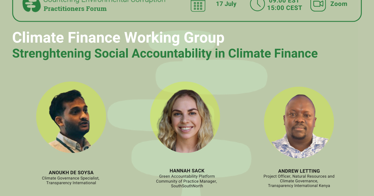 Takeaways on Strengthening Social Accountability in Climate Finance ...